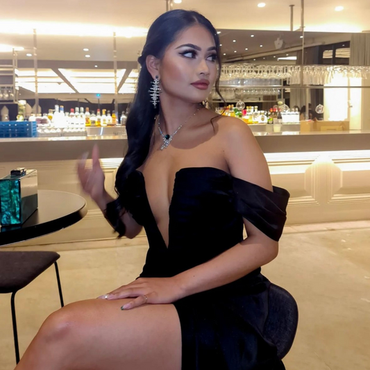 How to use boob tape in a V neck dress