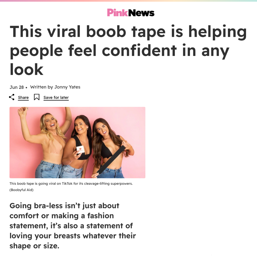 Boobyful Aid gets featured on PinkNews!